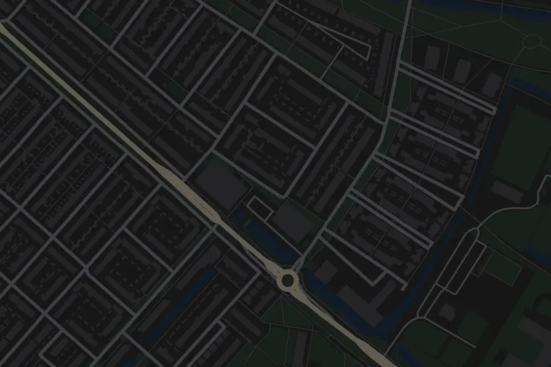 Kaartje van de buurt rond de Engelwortelstraat in Arnhem-Zuid
